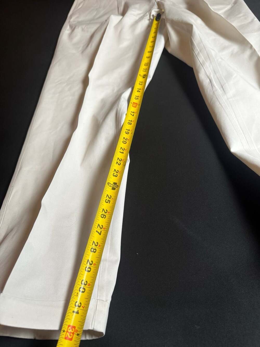 Vintage White Cotton Pleated Trousers 40x31 - Picture 3 of 8